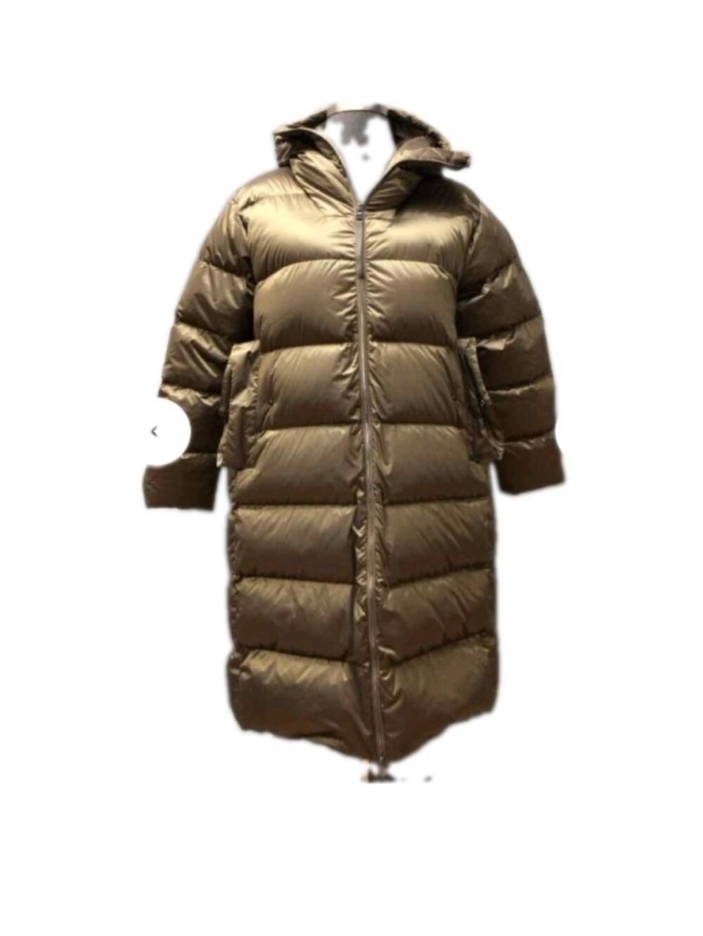 Varley Payton Puffer Coat Brushed Olive Metallic Size XL